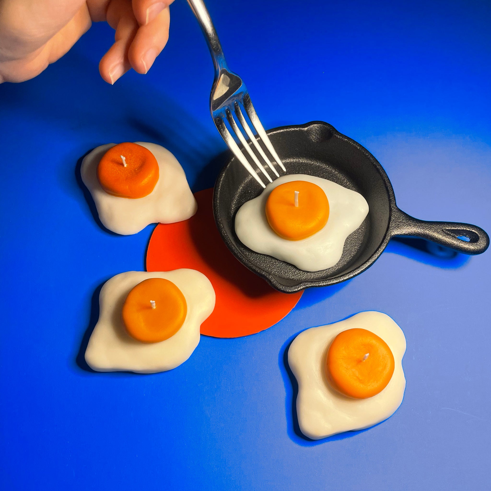 Egg Candle with Mini Cast Iron Pan Holder