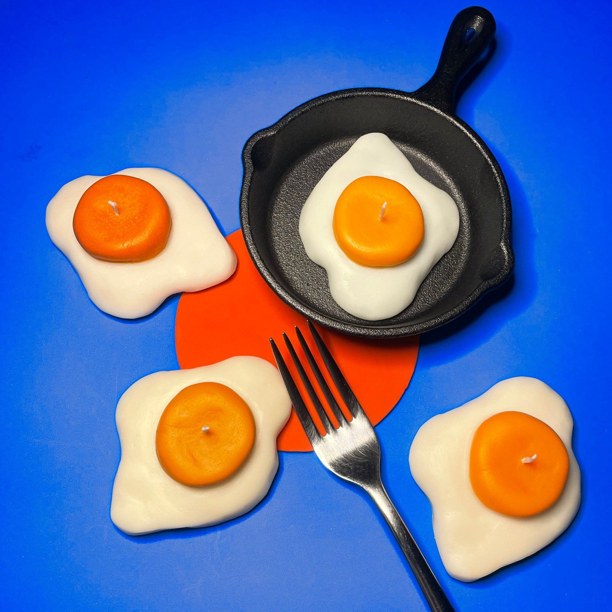 Egg Candle with Mini Cast Iron Pan Holder